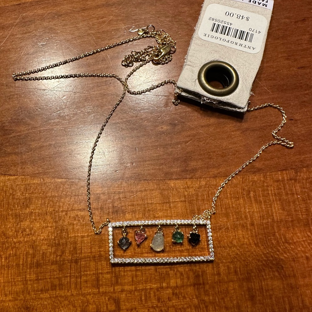 Anthropologie Dazzling Frame Necklace